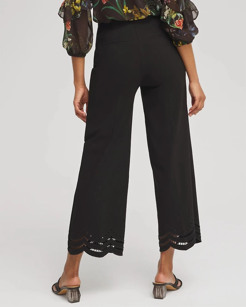 Juliet Eyelet Hem Culotte Pants
