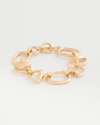 Goldtone Open Link Toggle Bracelet