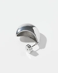 Silver Tone Huggie Hoops