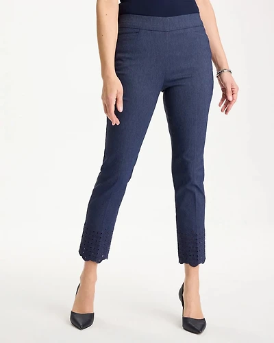 Brigitte™ Slim Embroidered Pull-On Crop Pant