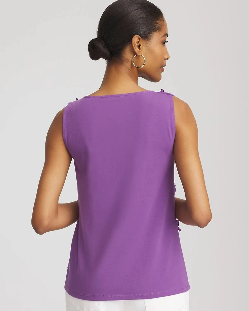 Sleeveless Ruffle-Appliqué Tank Top