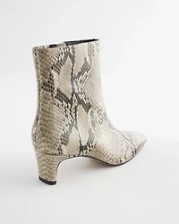 Faux Snakeskin Skinny Heel Ankle Boot