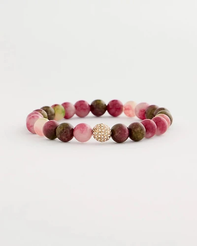Raspberry Round Stretch Bracelet