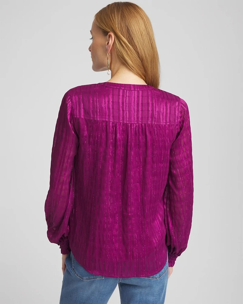 Split Neck Crinkle Blouse