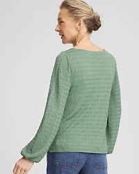 Smocked Boatneck Top