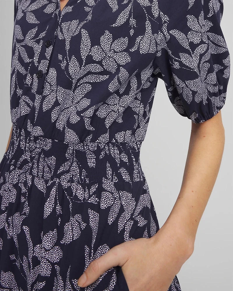 Poplin Smocked Waist Maxi Dress