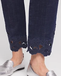 Girlfriend Floral Cutwork Ankle Jeans