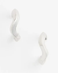 No Droop® Silvertone Wavy Hoop Earrings