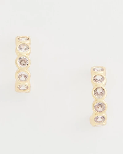 Goldtone Crystal Mini Hoop Earrings