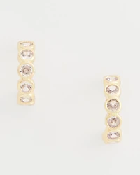 Goldtone Crystal Mini Hoop Earrings