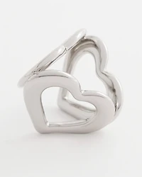 Silver Heart Scarf Ring