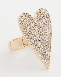Gold Pave Heart Ring