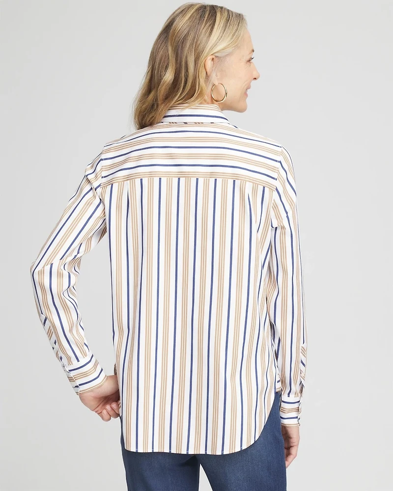 No Iron™ Camel Stripe Shirt