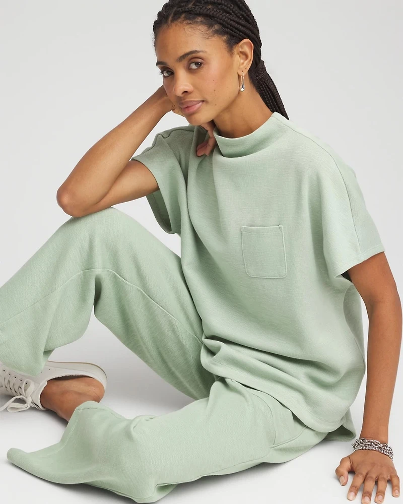 Zenergy® Beach Slub Funnel Neck Pullover Top