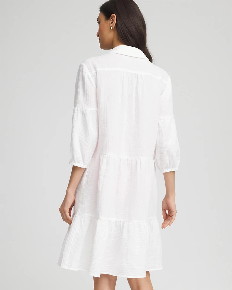 Woven Tiered Swim Cover-Up Dress