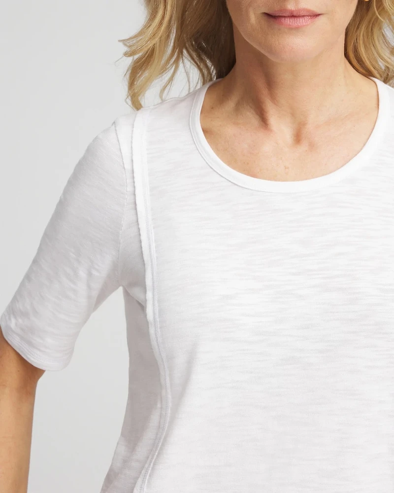 Double-Knit Paneled Elbow Tee