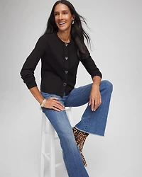 V-Day Embroidered Crewneck Cardigan