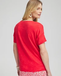 Sweater Trim Linen Tee