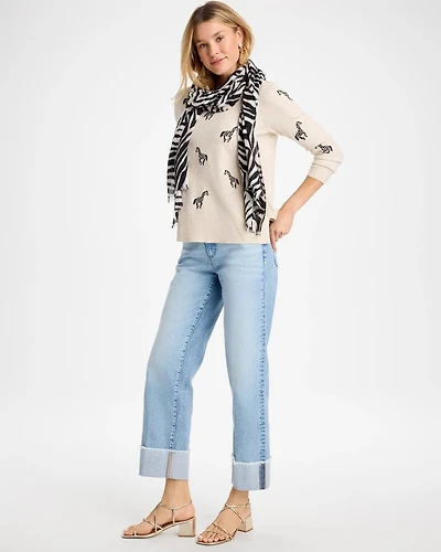 Vintage Chic Fray Straight Crops