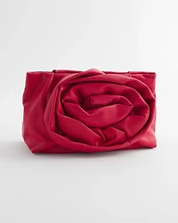 Red Leather Rose Clutch