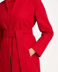 Melton Long-Sleeve Belted Jacket