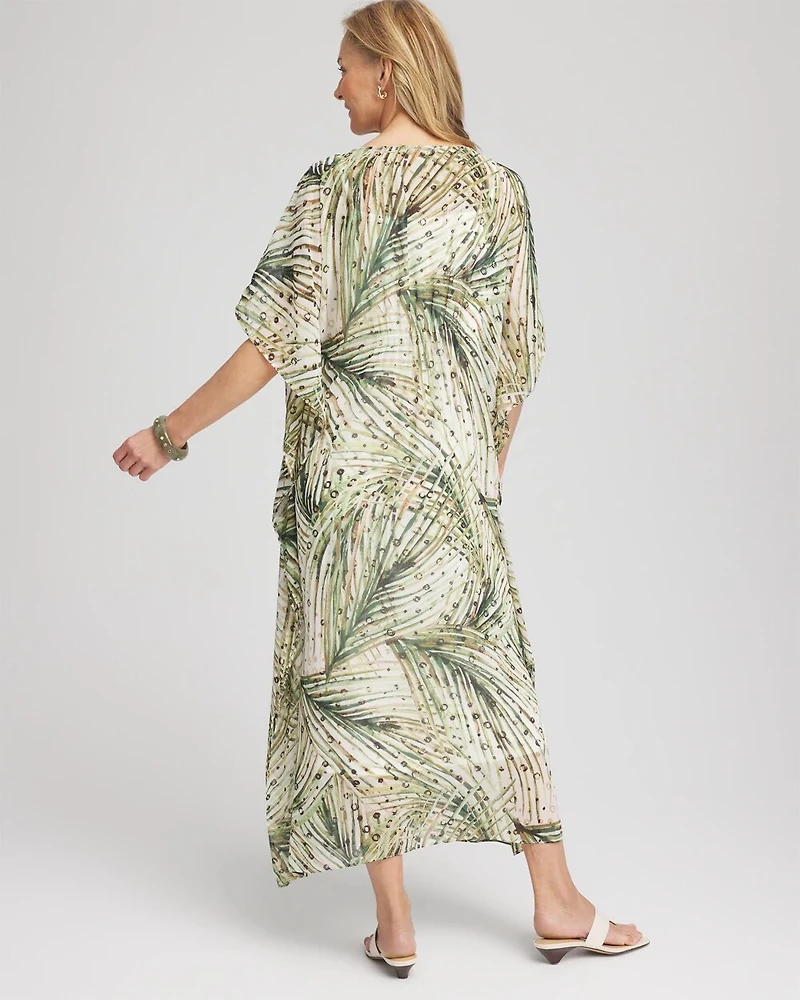 Crinkle-Chiffon Kaftan Dress