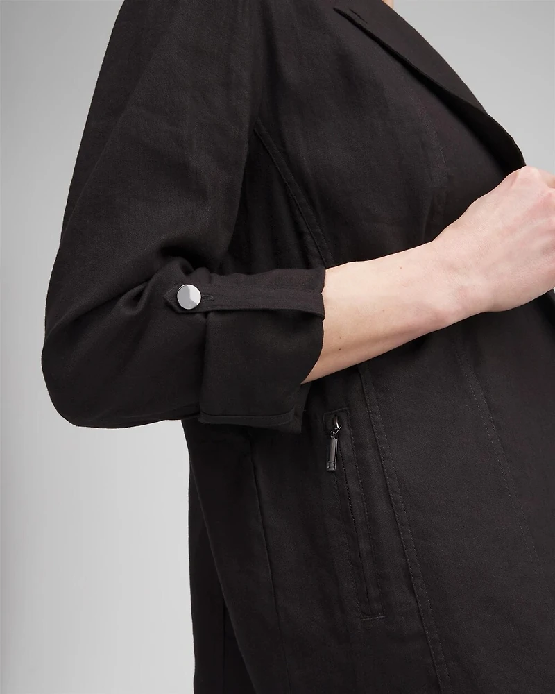 Linen Blend Stretch Blazer