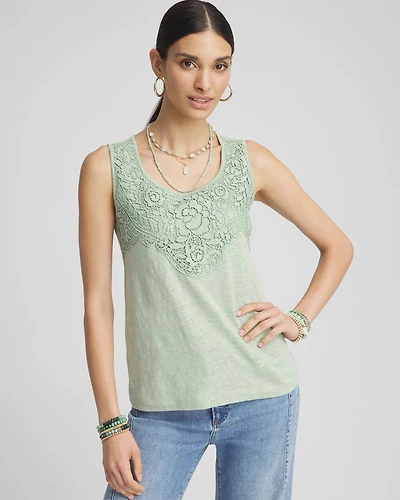 Linen Lace-Applique Tank