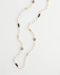 Faux Pearl Zebra Necklace