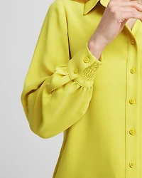 Satin Pleat Sleeve Shirt
