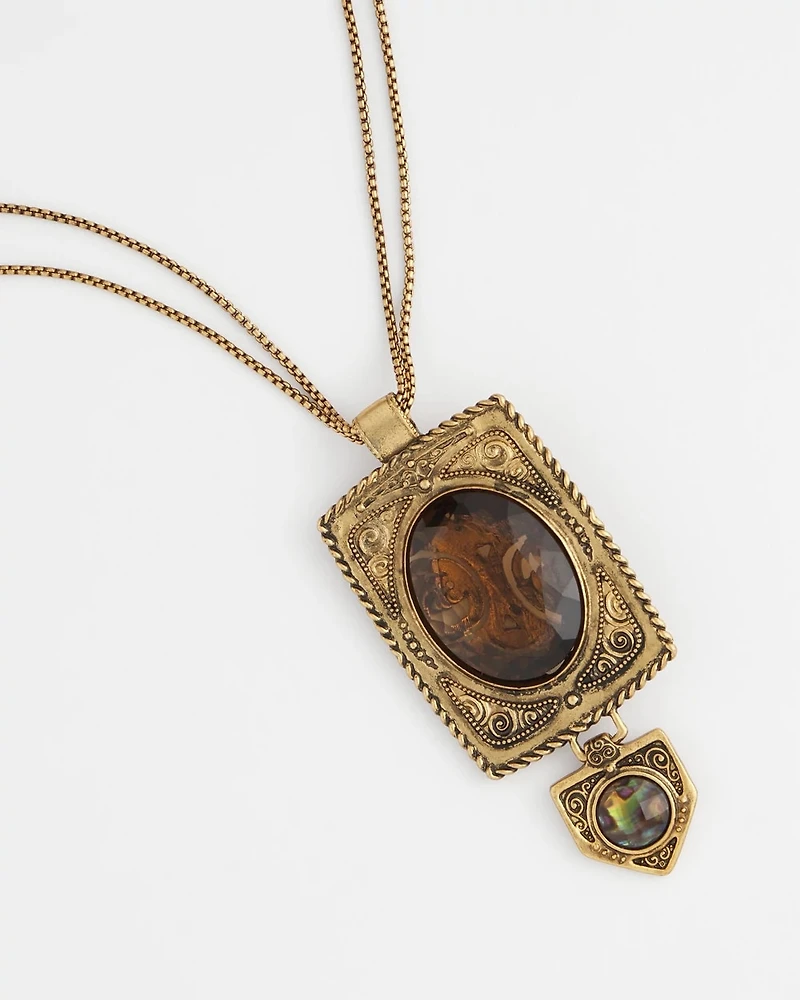 Adjustable Medallion Gem Pendant