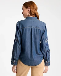 Embroidered Denim Shirt