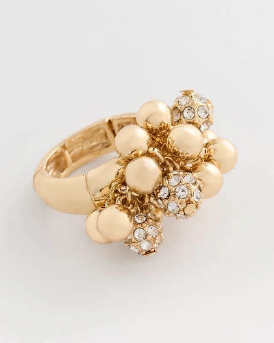 Goldtone Shimmer Stretch Ring