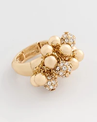 Goldtone Shimmer Stretch Ring