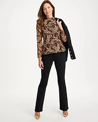 Cheetah Print Lace Mockneck Top