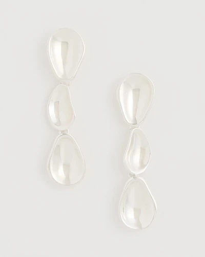 Silvertone Linear Drop Earrings
