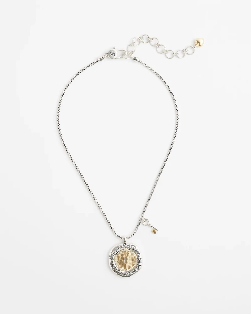 Keyhole Medallion Pendant Necklace