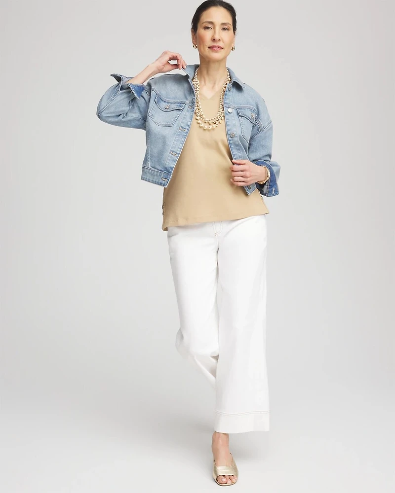 Sleeveless V-Neck Button Tank