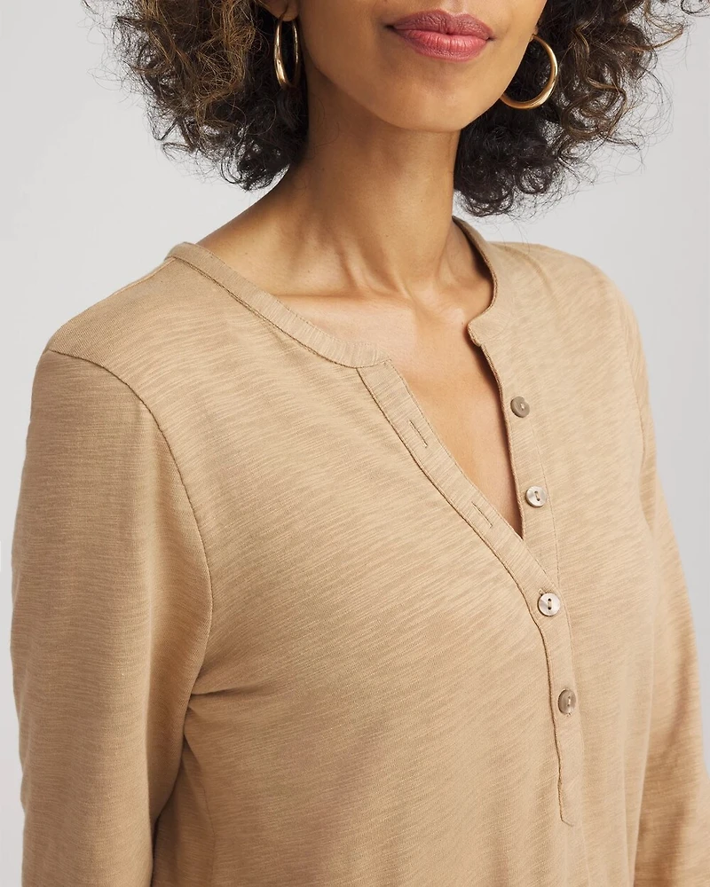 Cotton Slub Henley Shirt