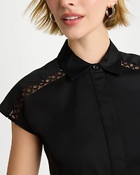 Lace Trim Midi Shirtdress