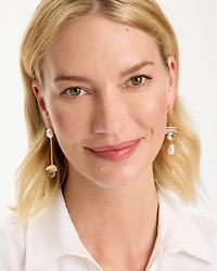 Asymmetrical Pearlescent Linear Earrings