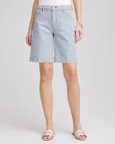Nautical Striped Denim Trouser Shorts