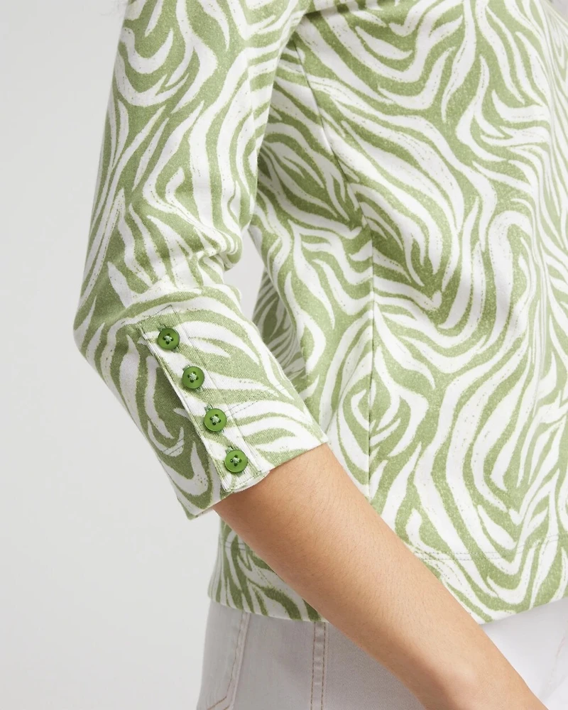 Pima Button Sleeve Tee