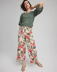 Linen Cargo Wide-Leg Pants
