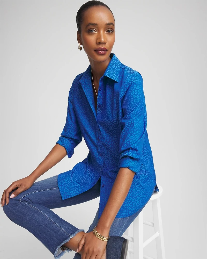 No Iron™ Jacquard Animal Motif Shirt