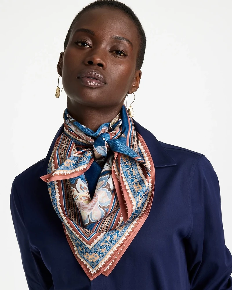 Floral Double-Sided Square Scarf