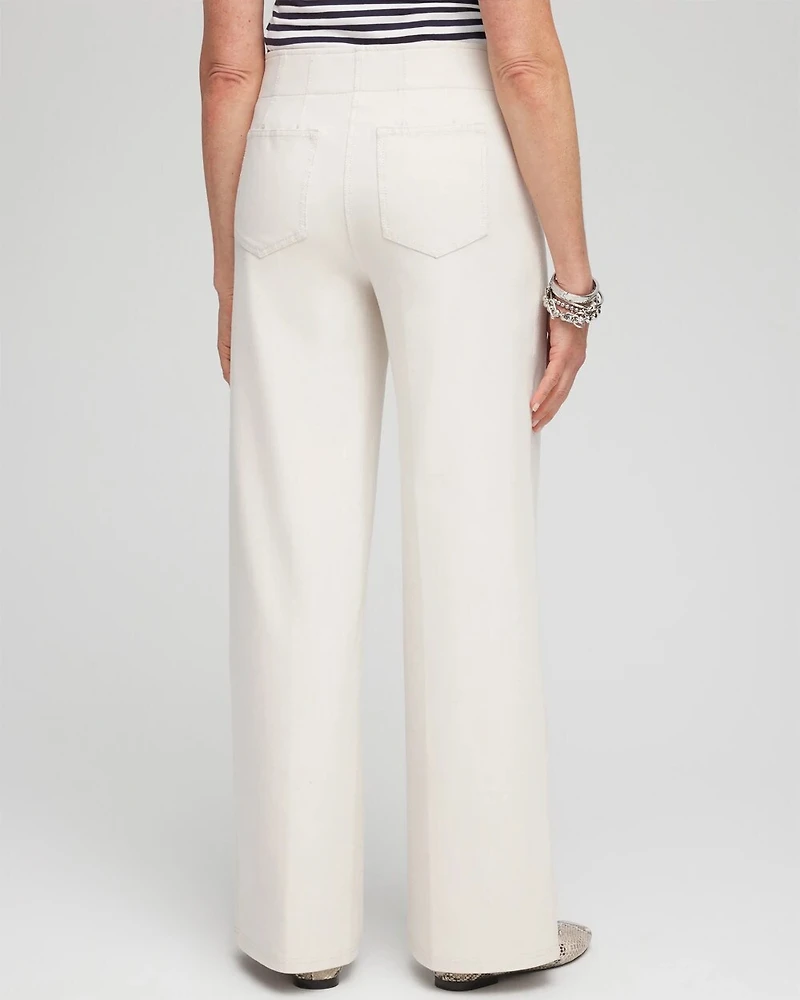 Cotton Stretch Wide Leg Pants