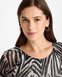 Silvertone Front-To-Back Hoop Earrings