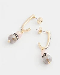 No Droop® Pink Bead Linear Earrings