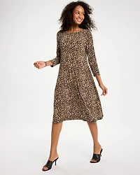 Travelers™ Leopard Boatneck Midi Dress